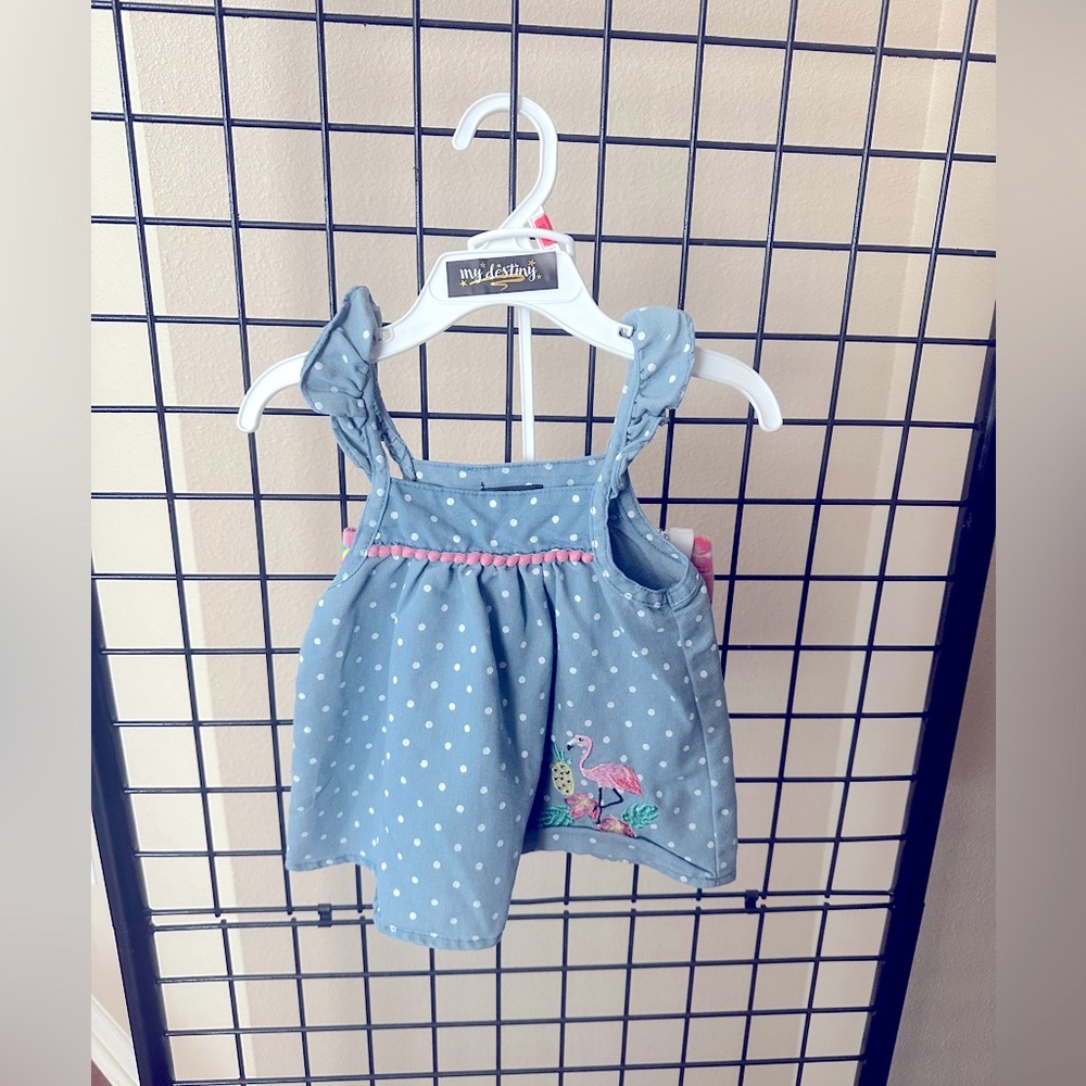 Brand new jean tank top with matching shorts for baby girl